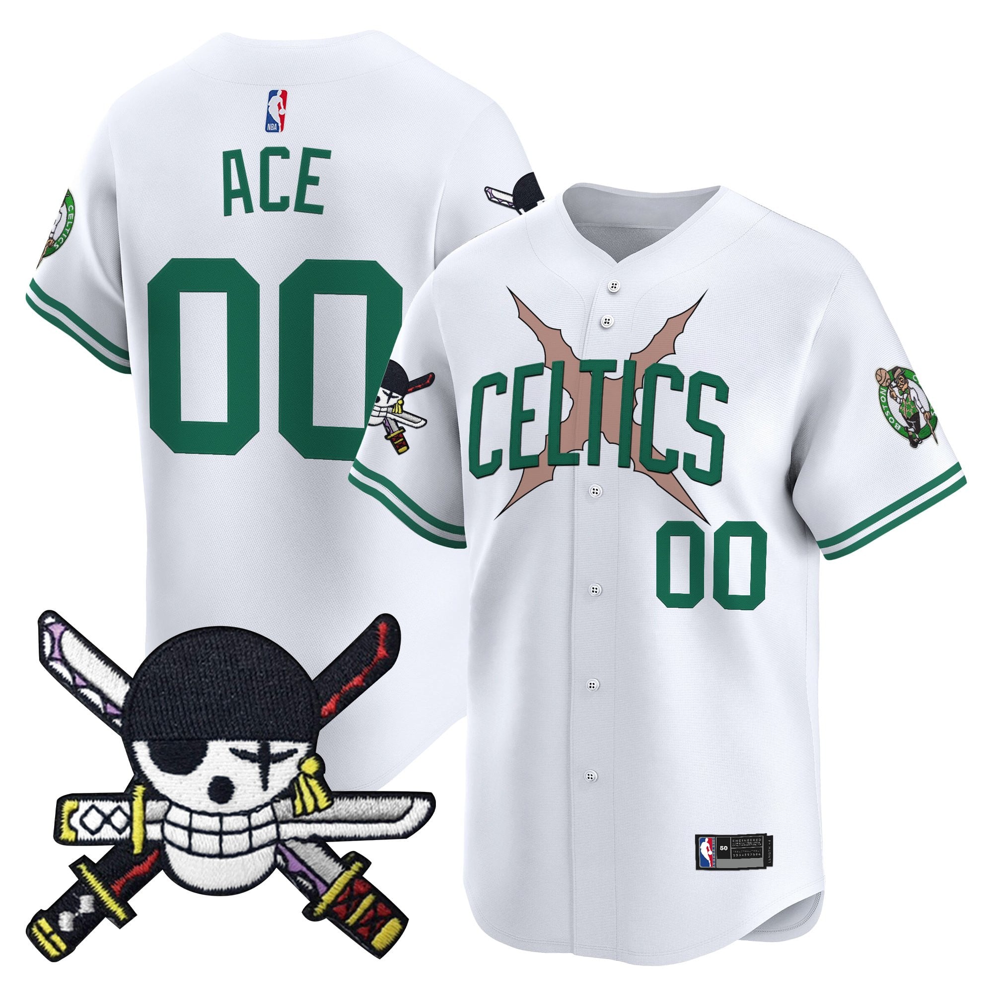 BOS x  OP Patch Vapor Baseball Jersey - Zoro Edition - Stitched
