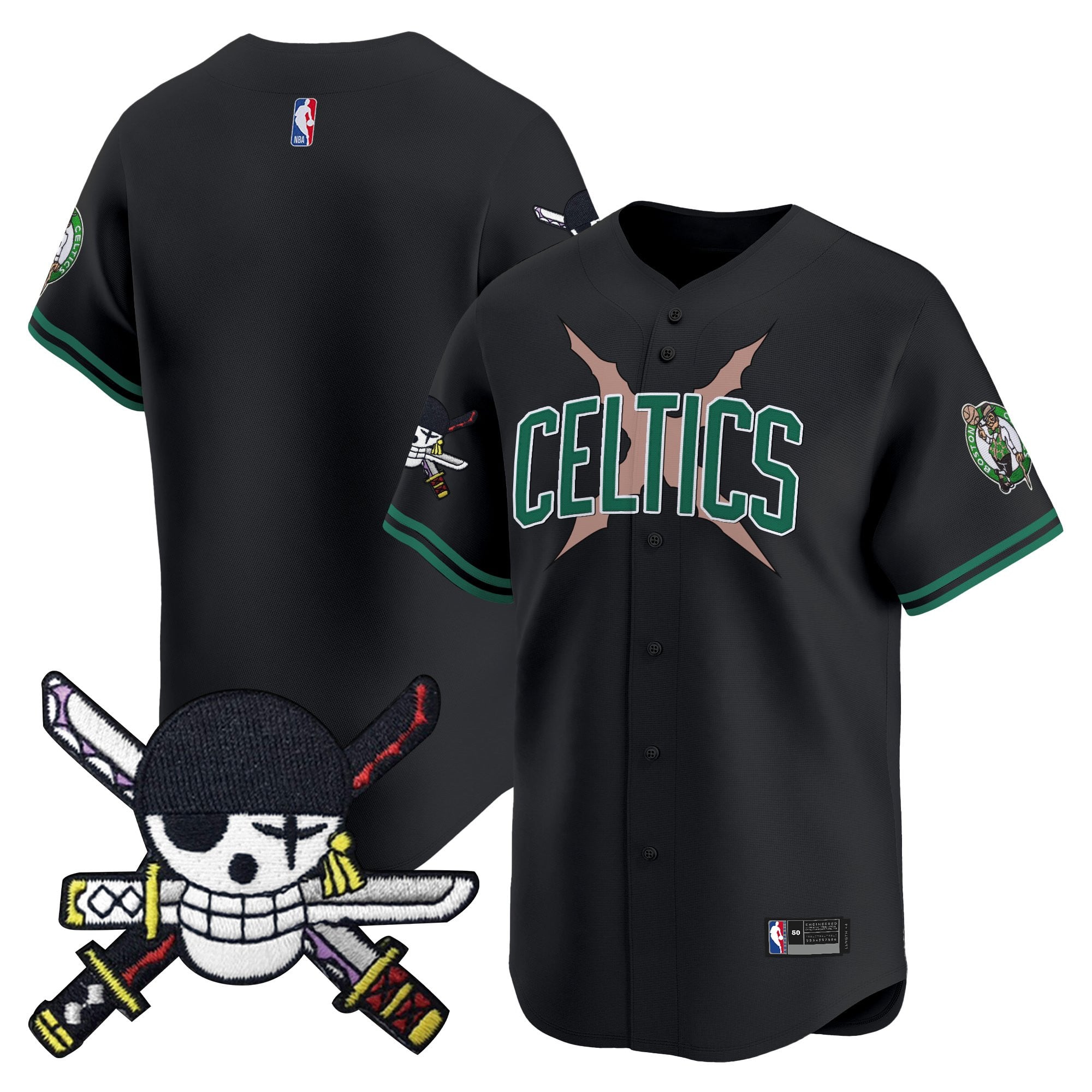 BOS x  OP Patch Vapor Baseball Jersey - Zoro Edition - Stitched