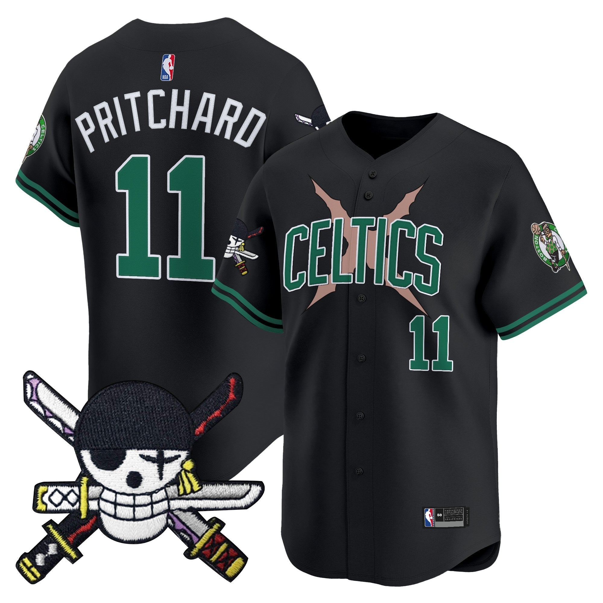 BOS x  OP Patch Vapor Baseball Jersey - Zoro Edition - Stitched