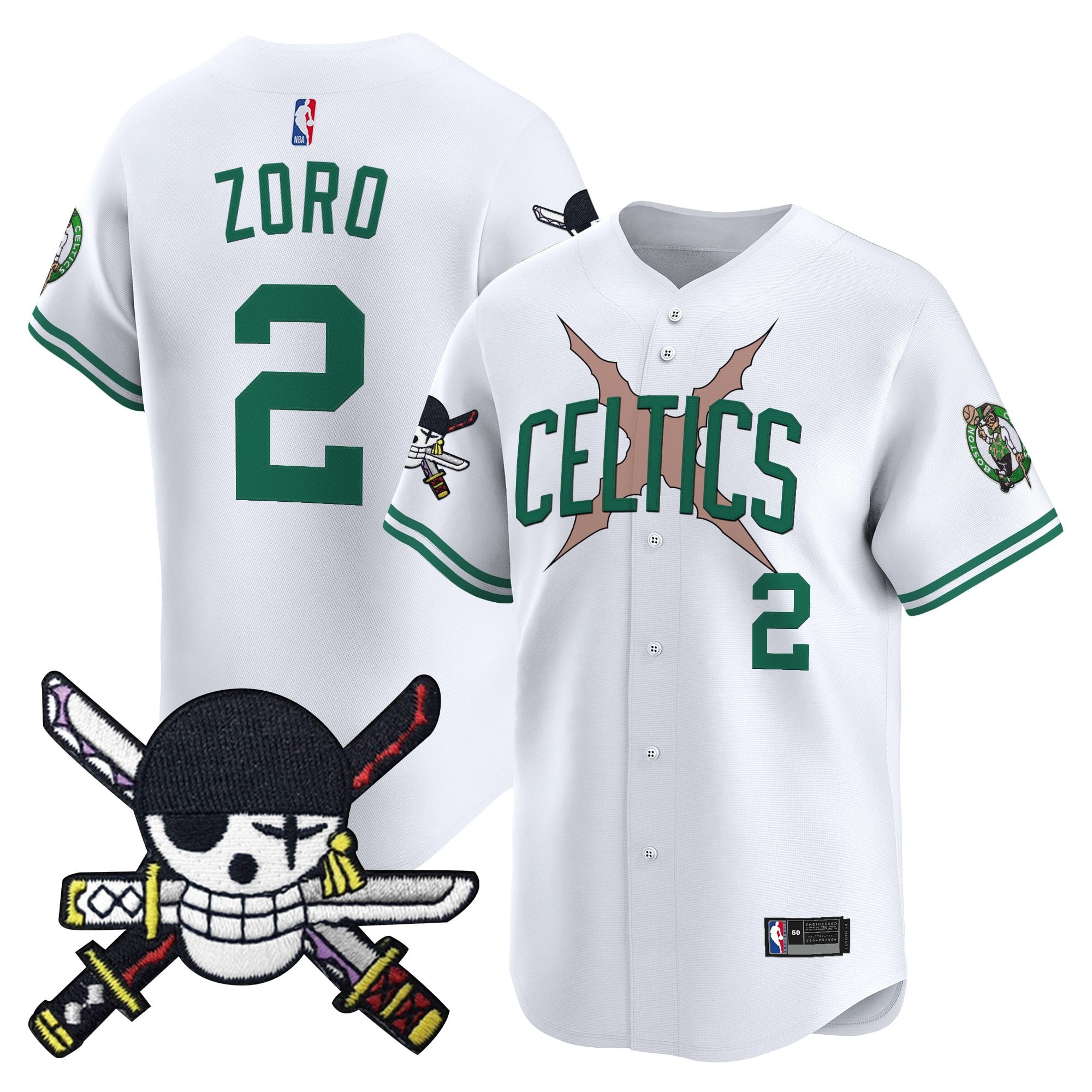 BOS x  OP Patch Vapor Baseball Jersey - Zoro Edition - Stitched