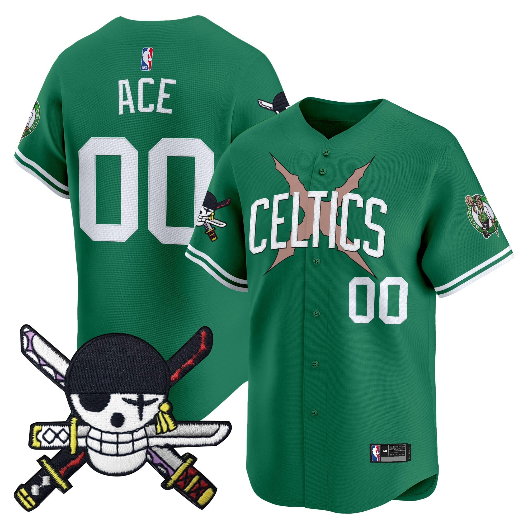 BOS x  OP Patch Vapor Baseball Jersey - Zoro Edition - Stitched