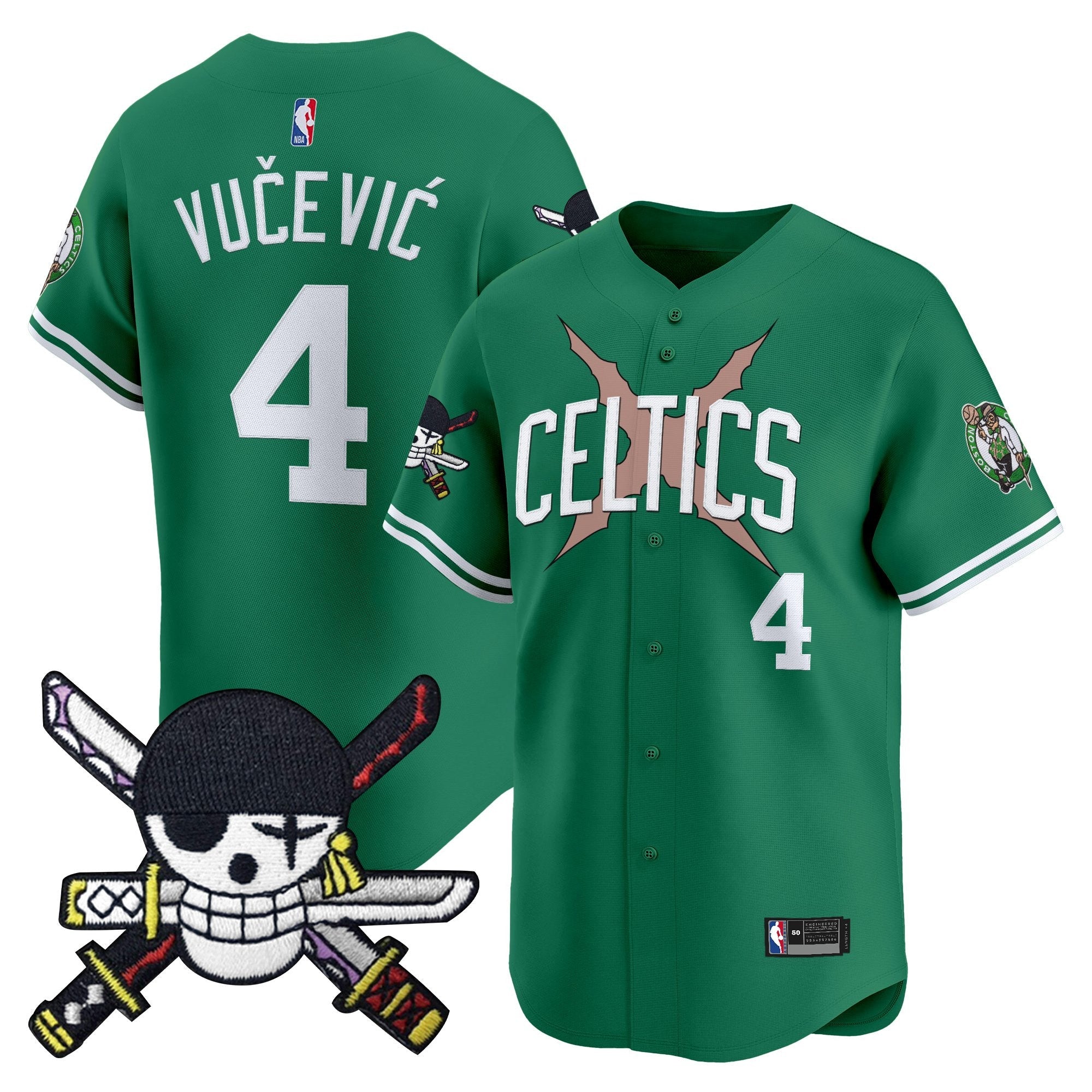 BOS x  OP Patch Vapor Baseball Jersey - Zoro Edition - Stitched