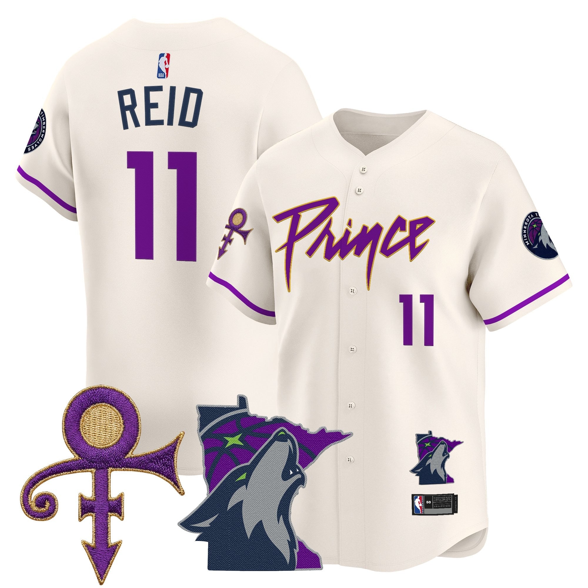 MIN Prince Patch Vapor Baseball Jersey - Stitched