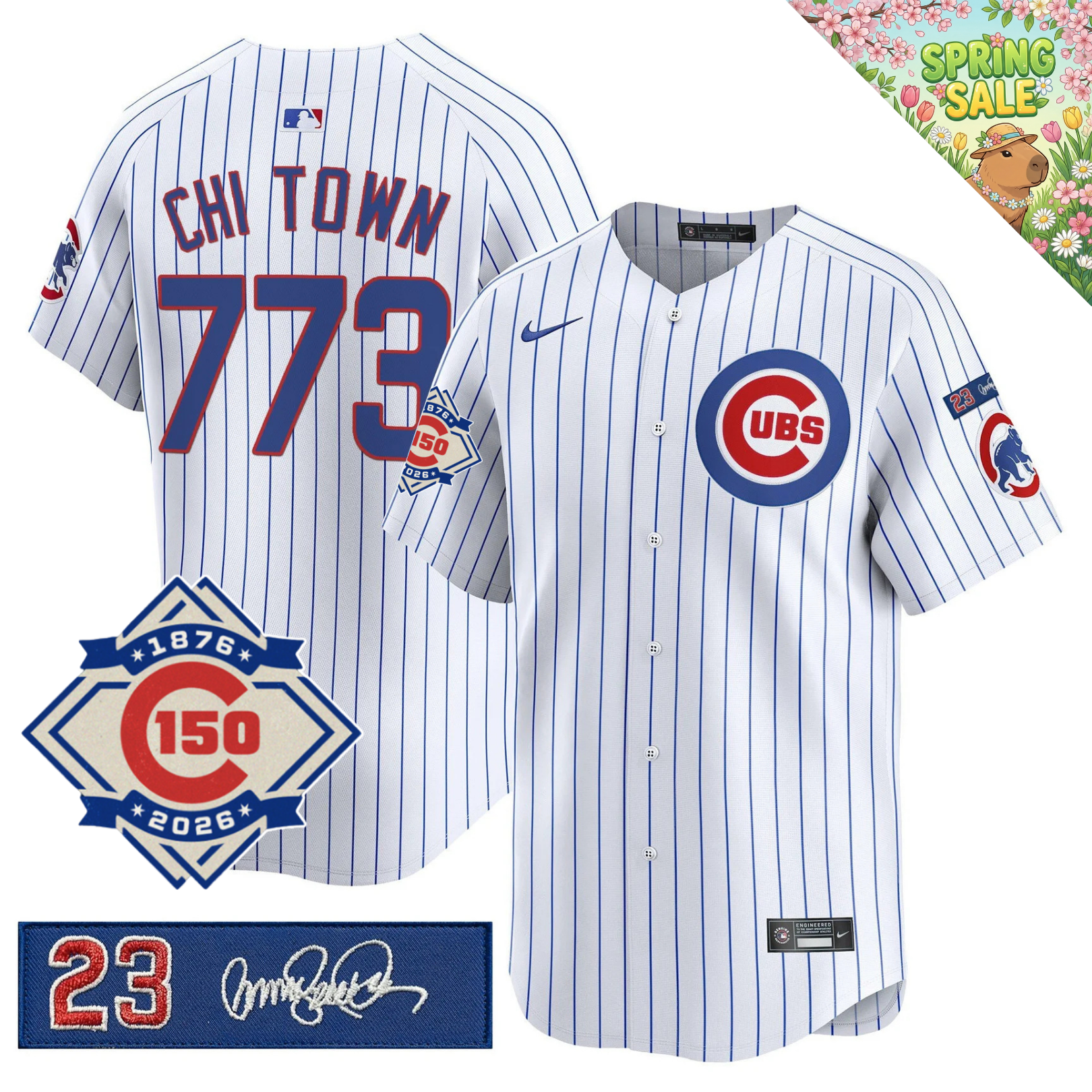 CHC 150th Anniversary & 'Ryne Sandberg Tribute' Limited Blue Jersey - Stitched