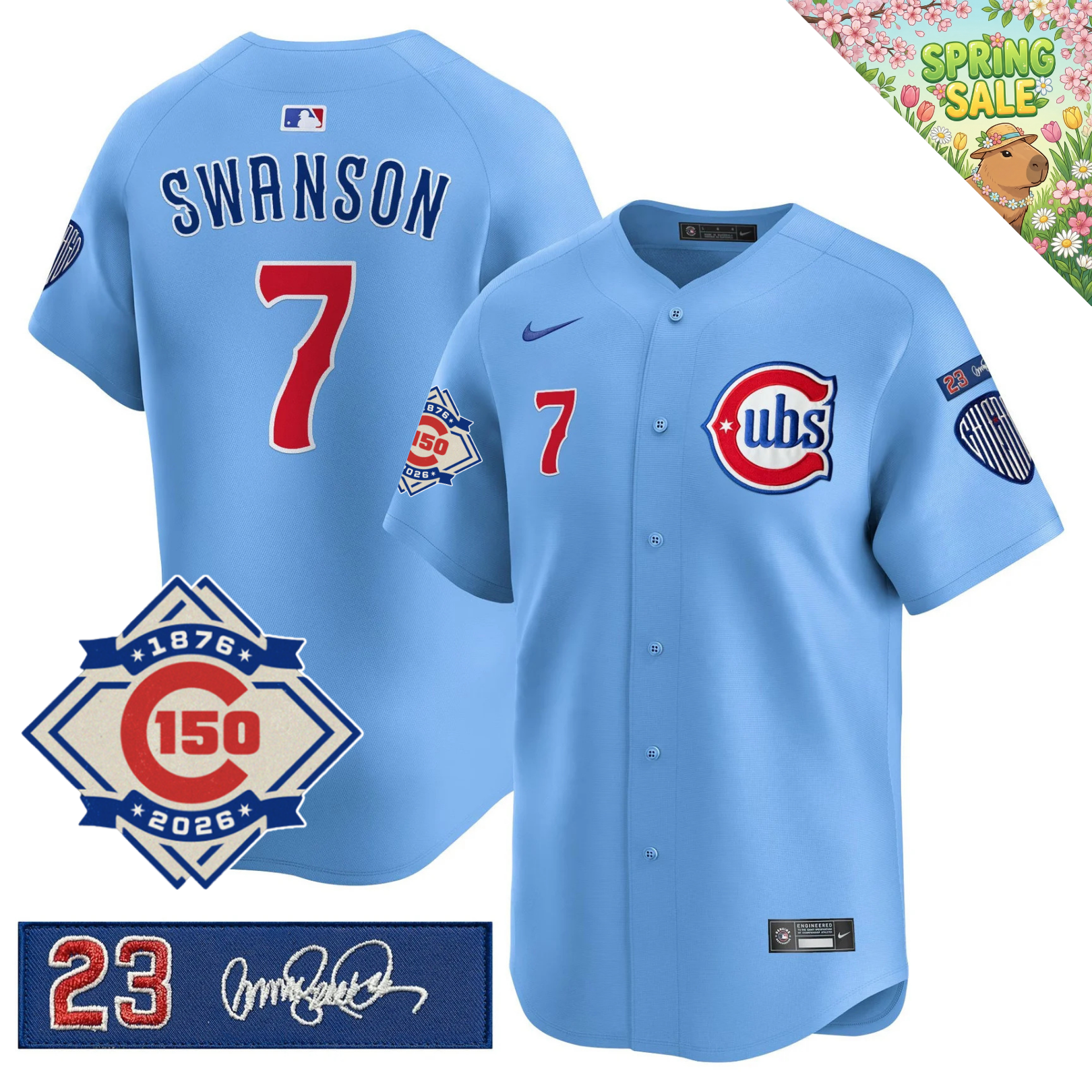 CHC 150th Anniversary & 'Ryne Sandberg Tribute' Limited Blue Jersey - Stitched