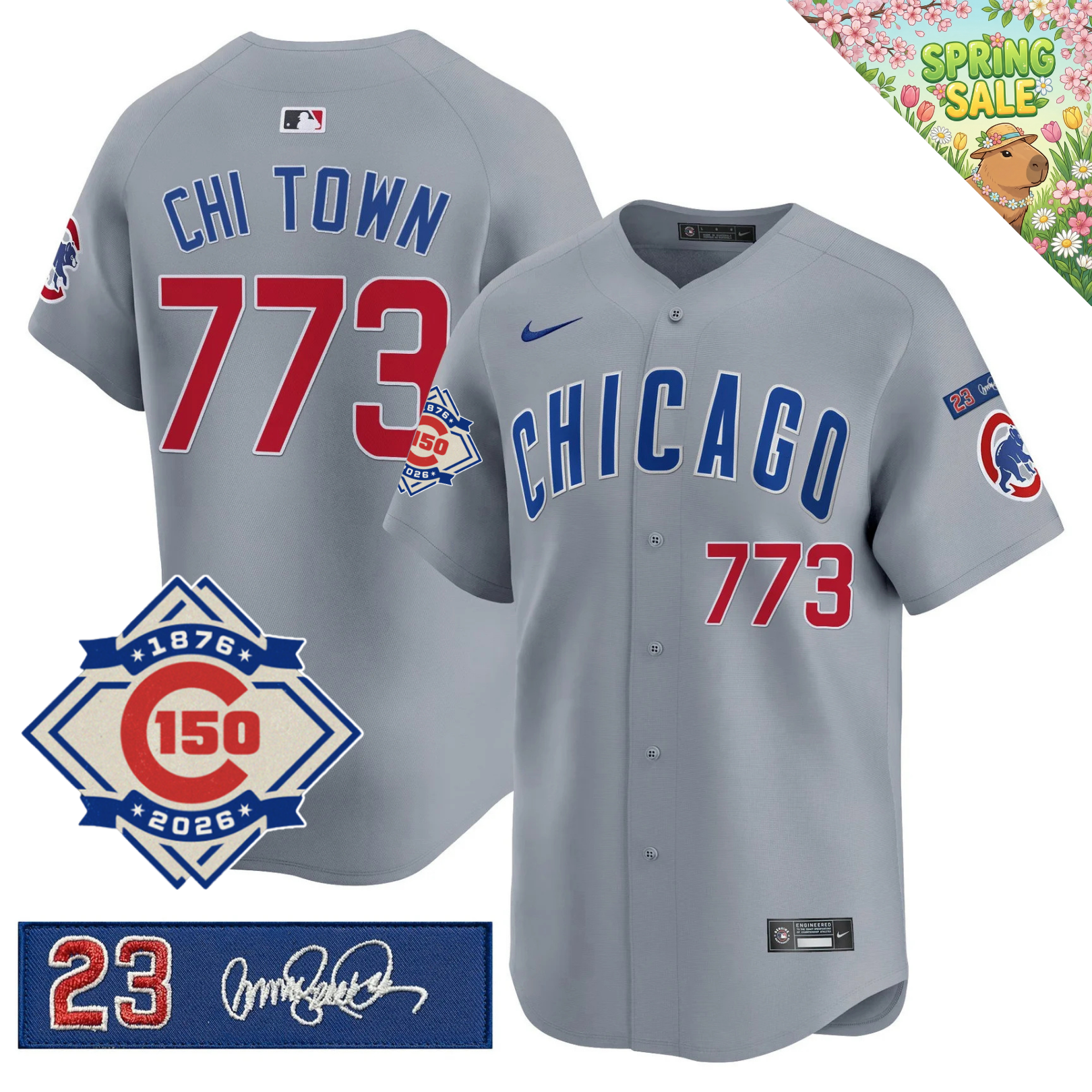 CHC 150th Anniversary & 'Ryne Sandberg Tribute' Limited Blue Jersey - Stitched
