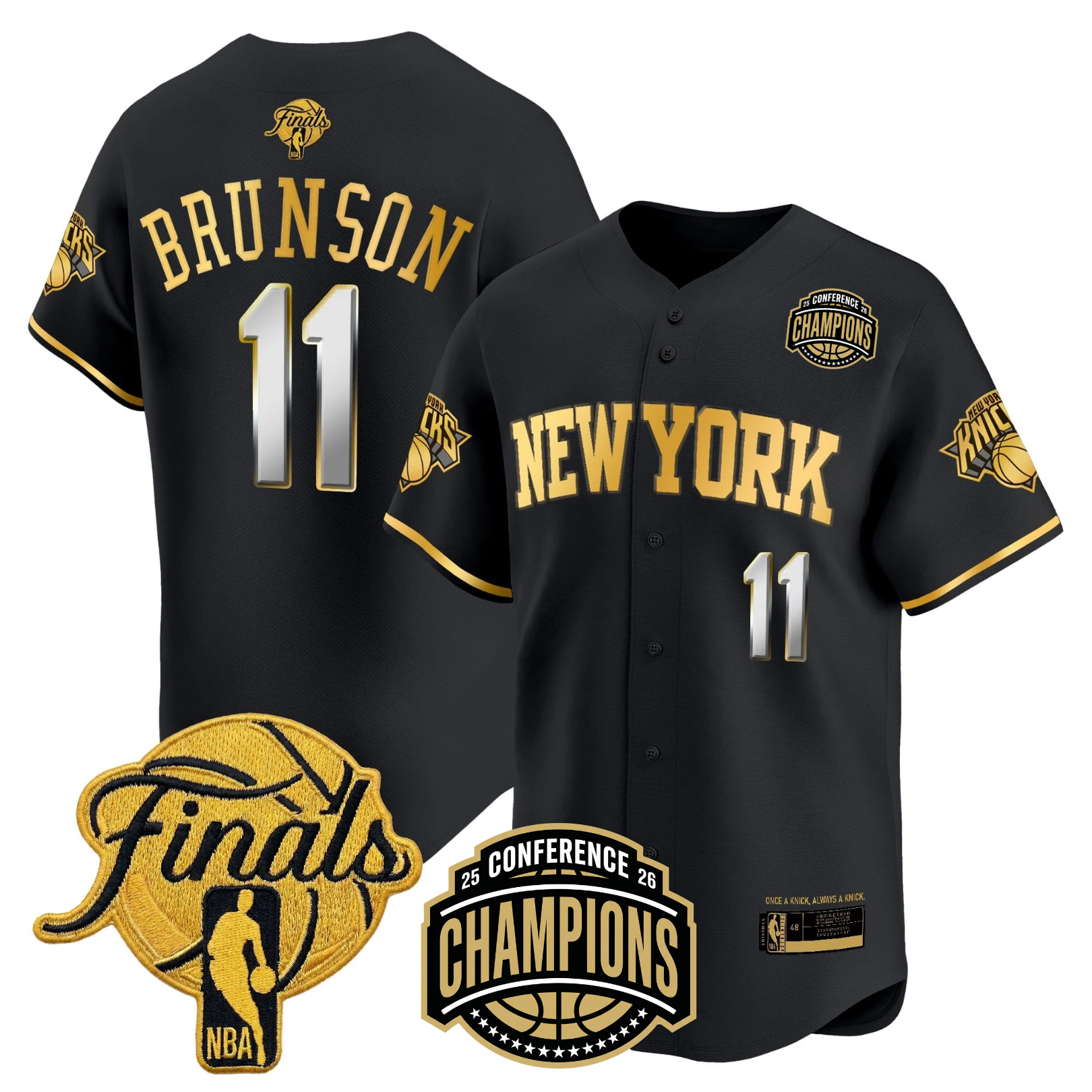 NYK 2026 Finals Vapor Baseball Gold Jersey - Stitched