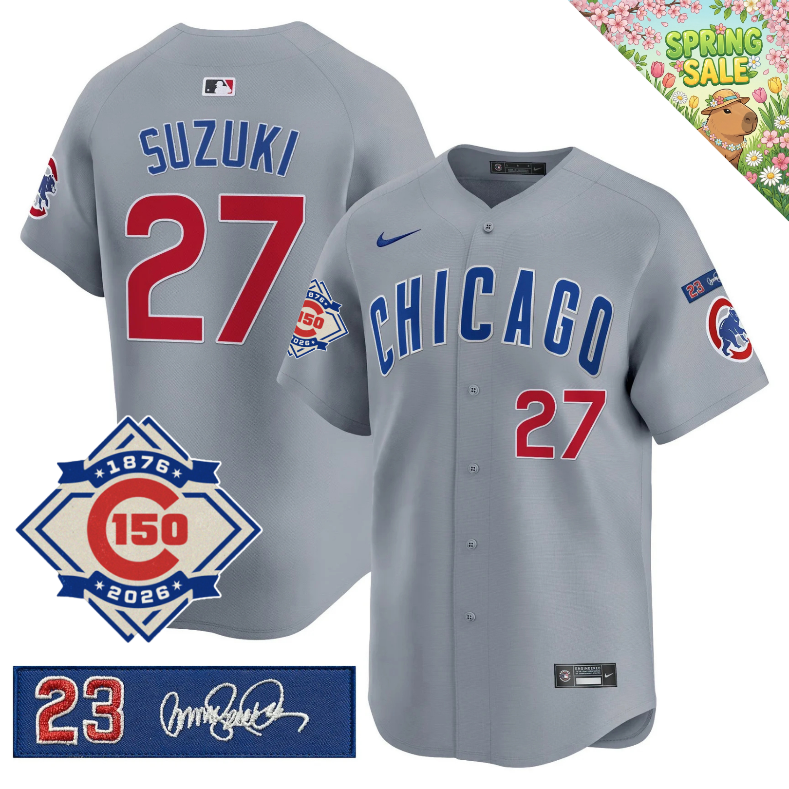 CHC 150th Anniversary & 'Ryne Sandberg Tribute' Limited Blue Jersey - Stitched