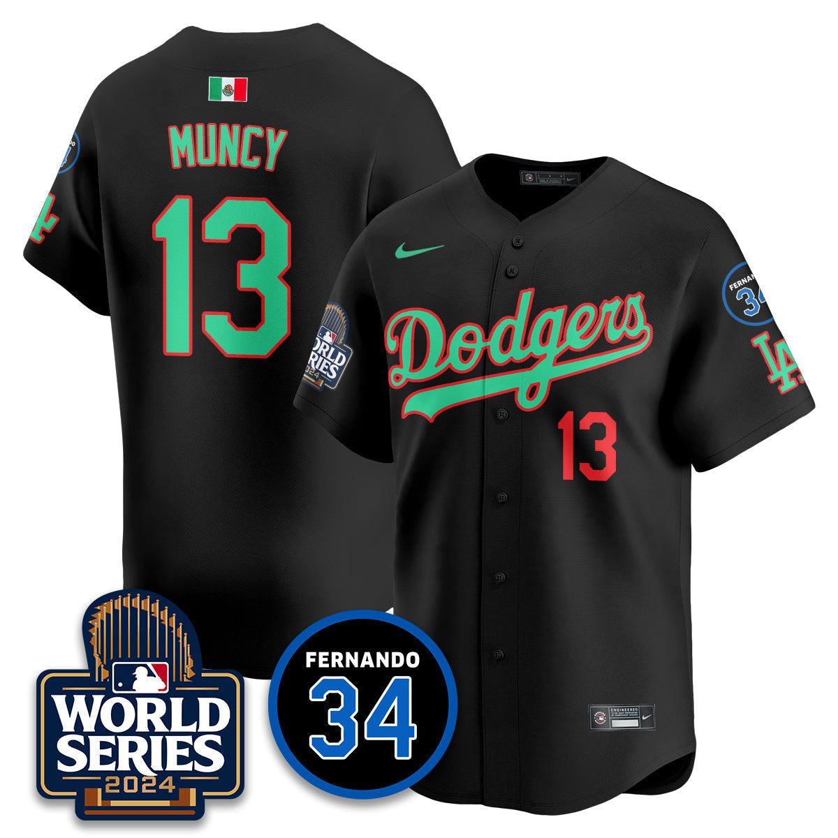 Dodgers Mexico World Series Jersey - Stitched