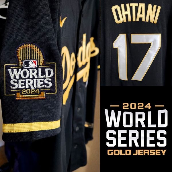 Dodgers 2024 World Series Gold Trim Vapor Premier Limited Jersey V2 - Stitched
