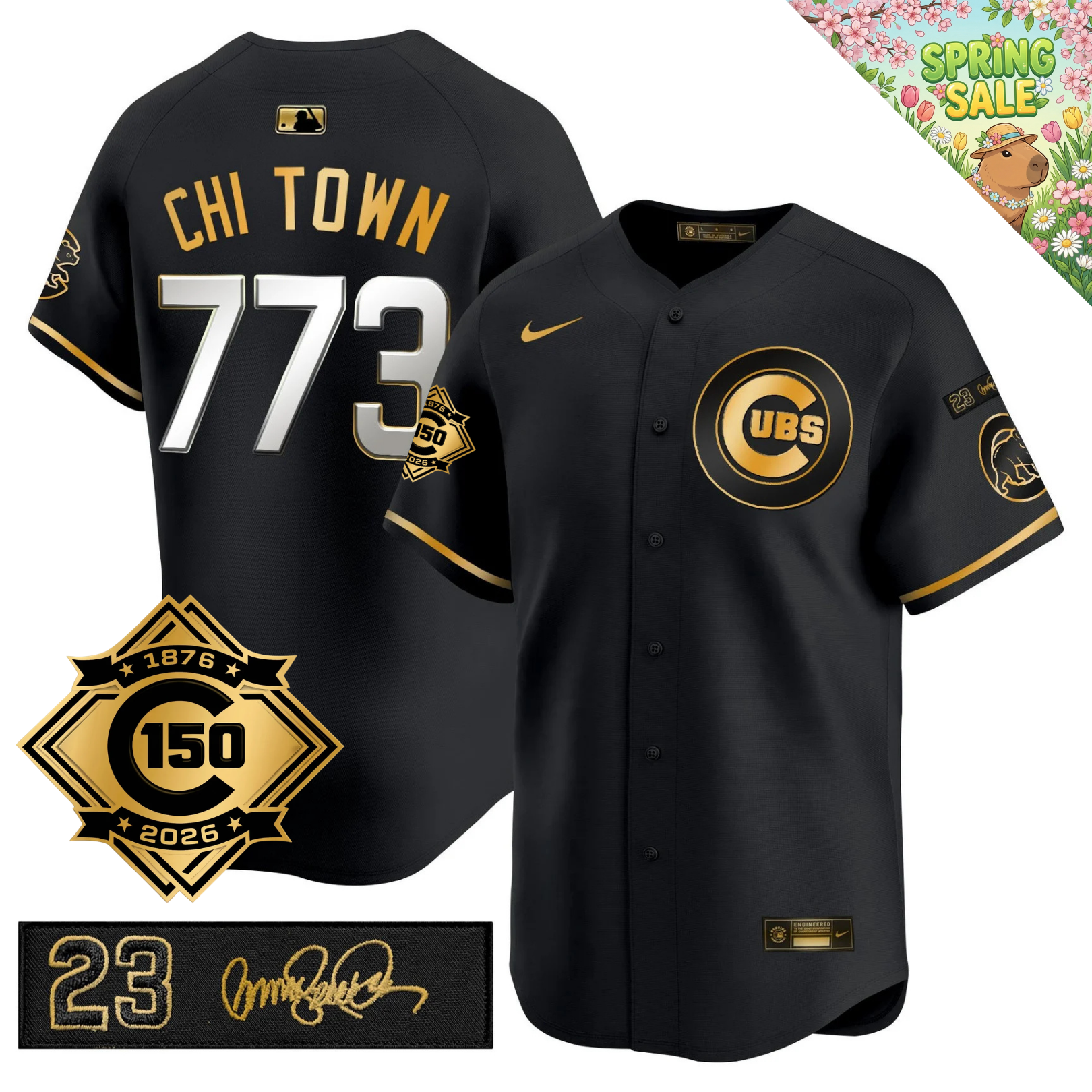 CHC 150th Anniversary & 'Ryne Sandberg Tribute' Limited Gold Jersey - Stitched