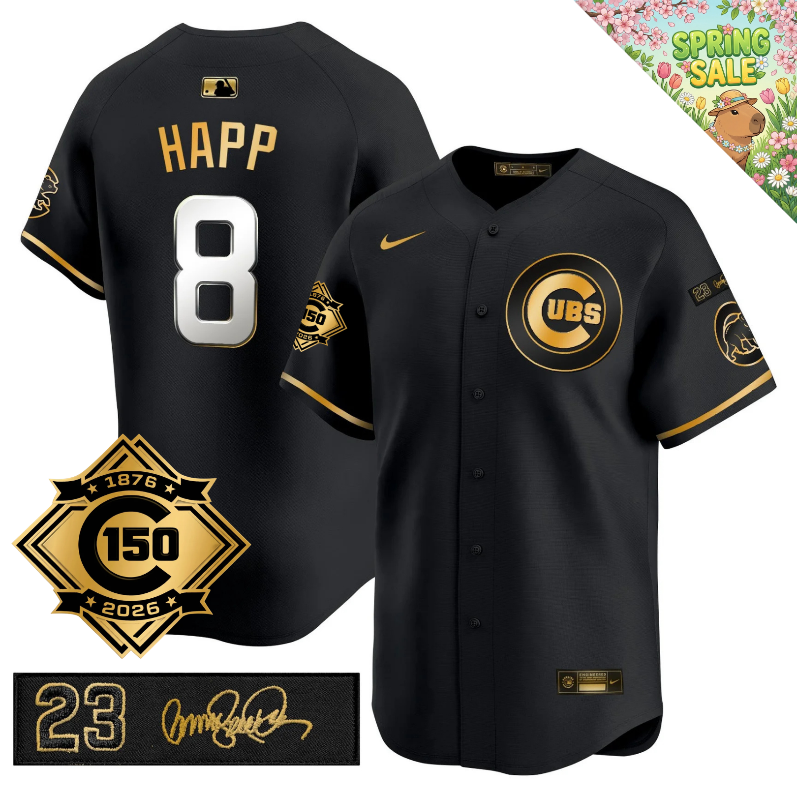 CHC 150th Anniversary & 'Ryne Sandberg Tribute' Limited Gold Jersey - Stitched