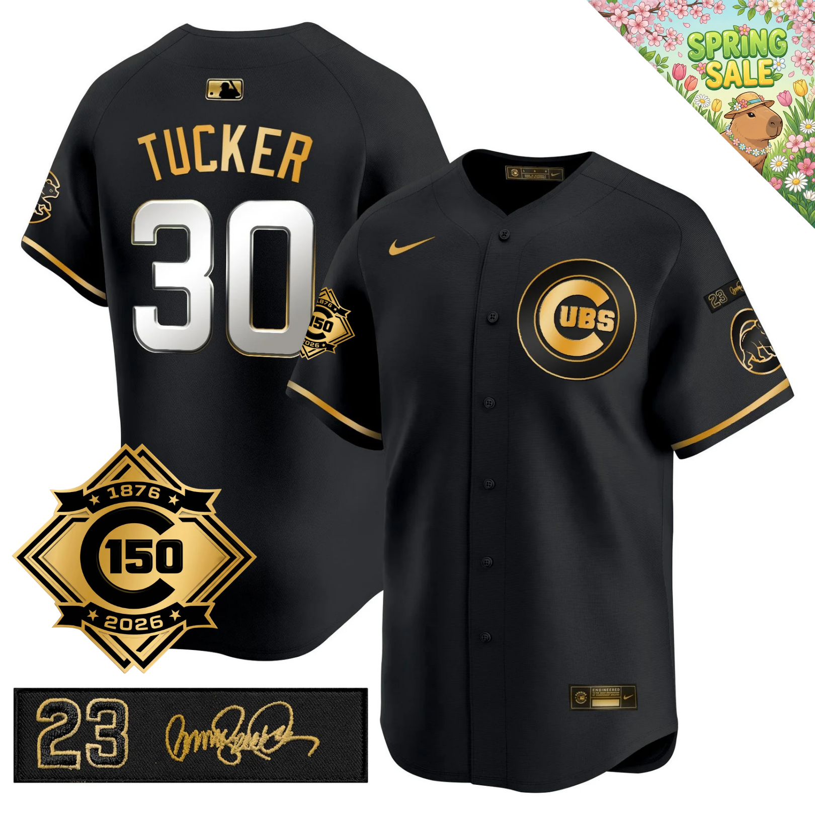 CHC 150th Anniversary & 'Ryne Sandberg Tribute' Limited Gold Jersey - Stitched