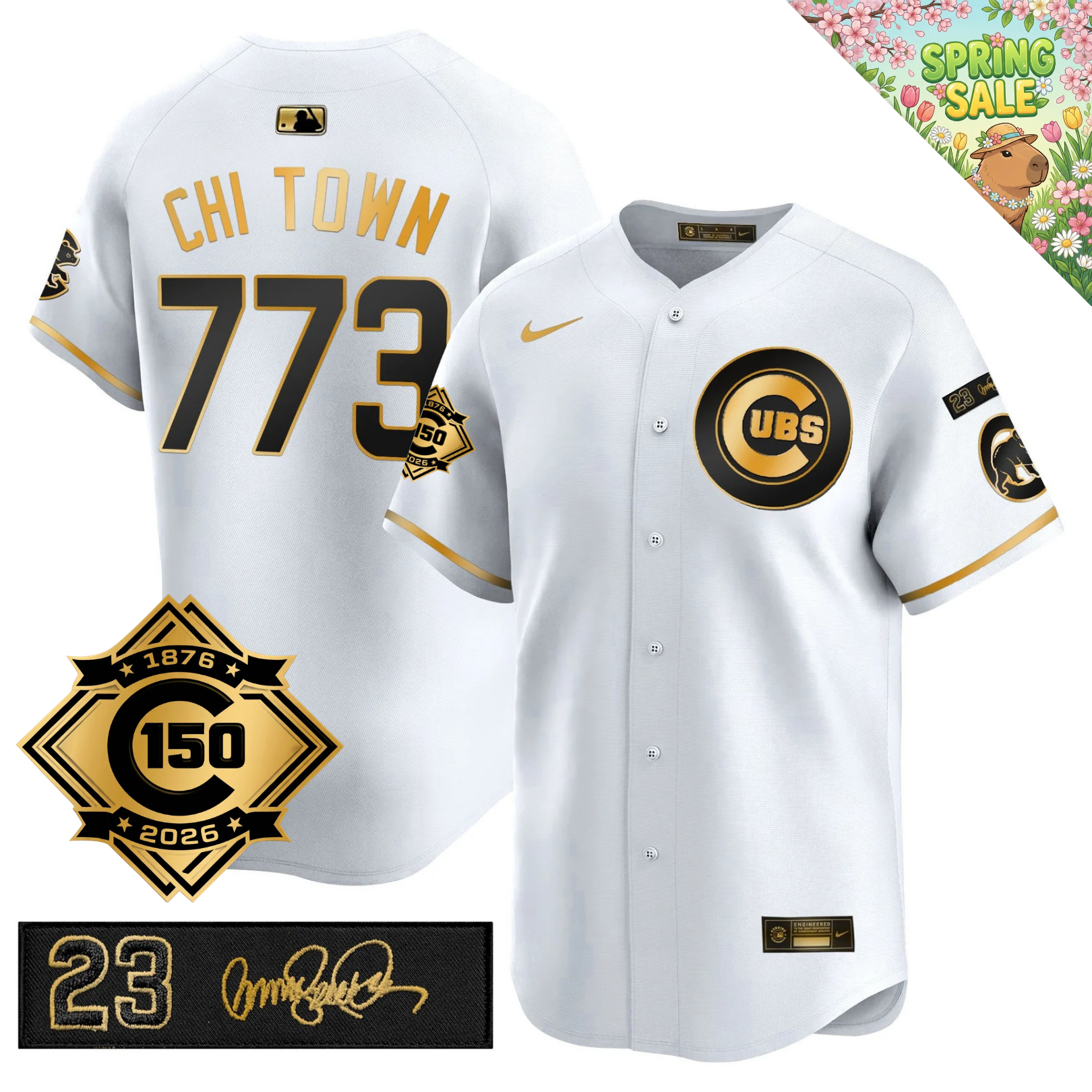 CHC 150th Anniversary & 'Ryne Sandberg Tribute' Limited Blue Jersey - Stitched