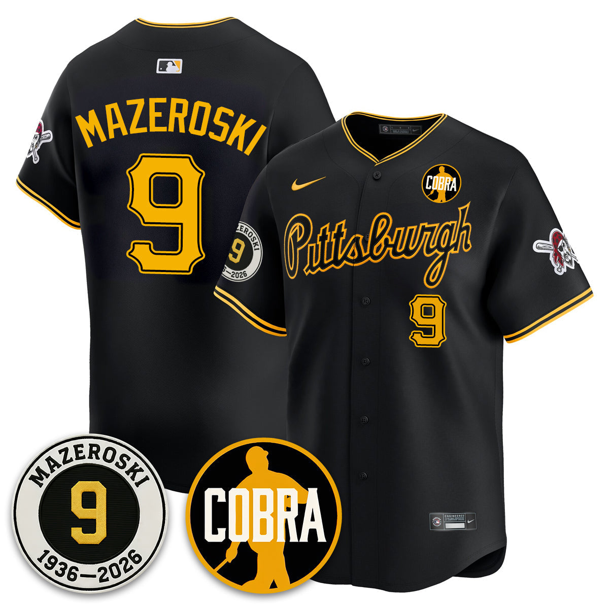 PIT Memories Vapor Limited Jersey - Bill Mazeroski Patch - Stitched