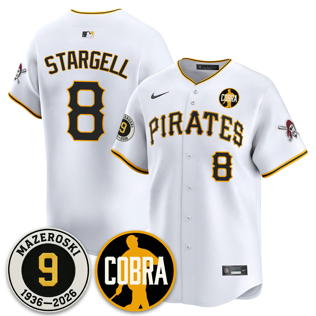 PIT Memories Vapor Limited Jersey - Bill Mazeroski Patch - Stitched