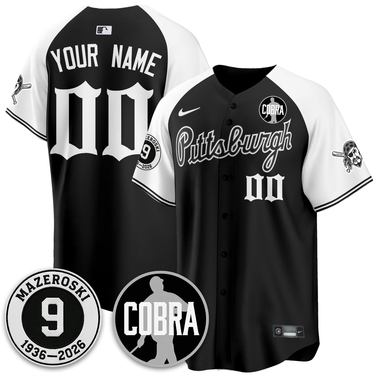 PIT Memories Vapor Limited Gothic Jersey - Bill Mazeroski Patch - Stitched