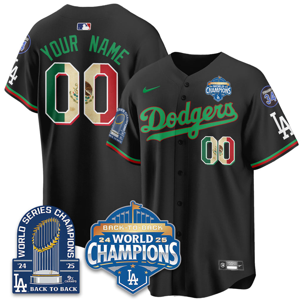 LAD Mexico World Series Champions Jersey - 9x Champs - Stitched