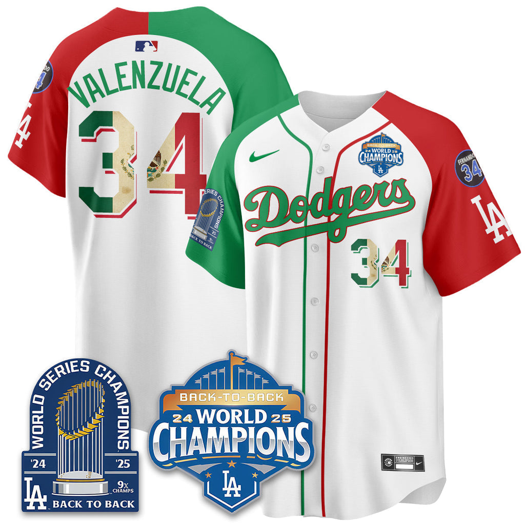 LAD Mexico World Series Champions Jersey - 9x Champs - Stitched