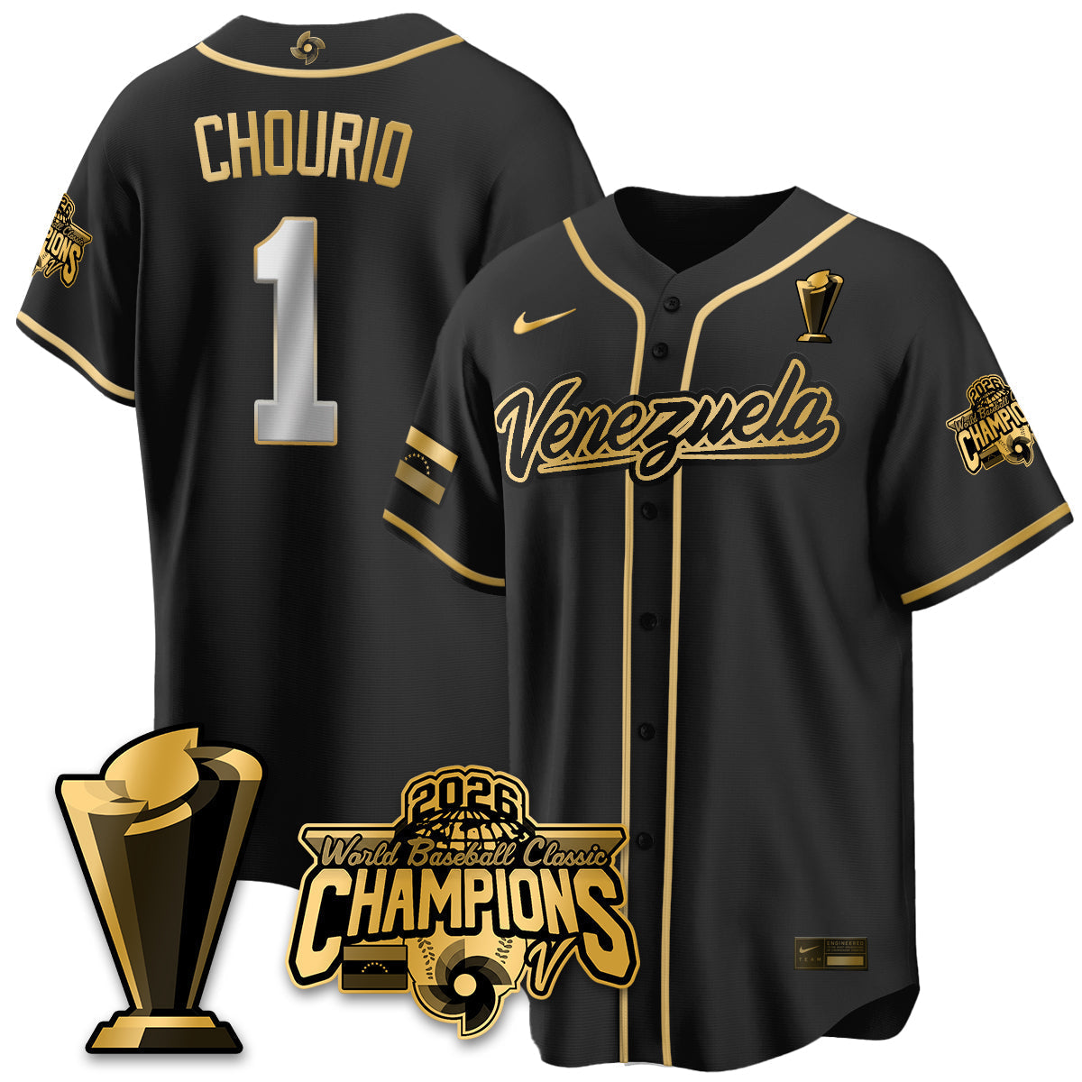 Venezuela Baseball 2026 World Baseball Classic Champions Limited Jersey V2 - Stitched