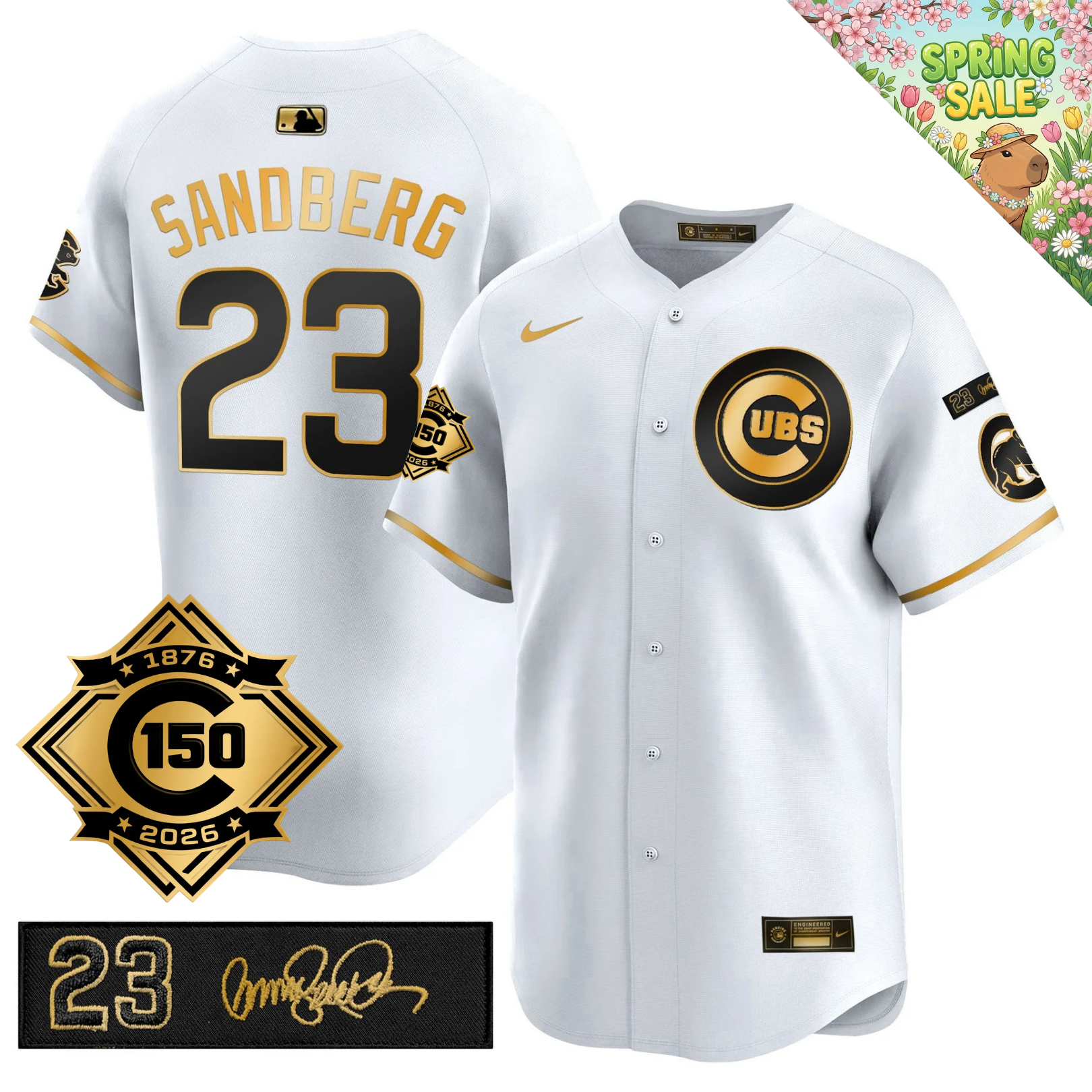 CHC 150th Anniversary & 'Ryne Sandberg Tribute' Limited Blue Jersey - Stitched
