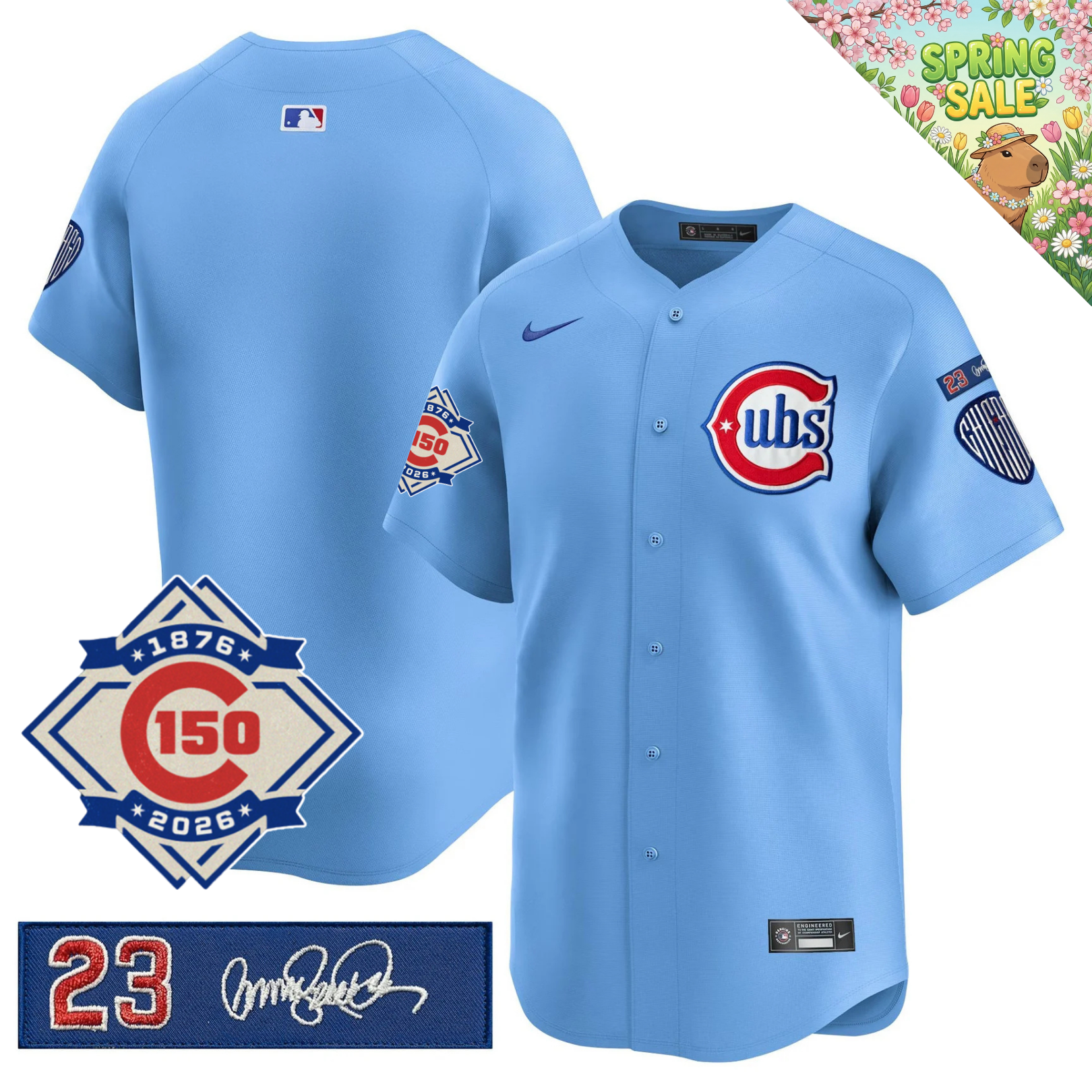 CHC 150th Anniversary & 'Ryne Sandberg Tribute' Limited Blue Jersey - Stitched