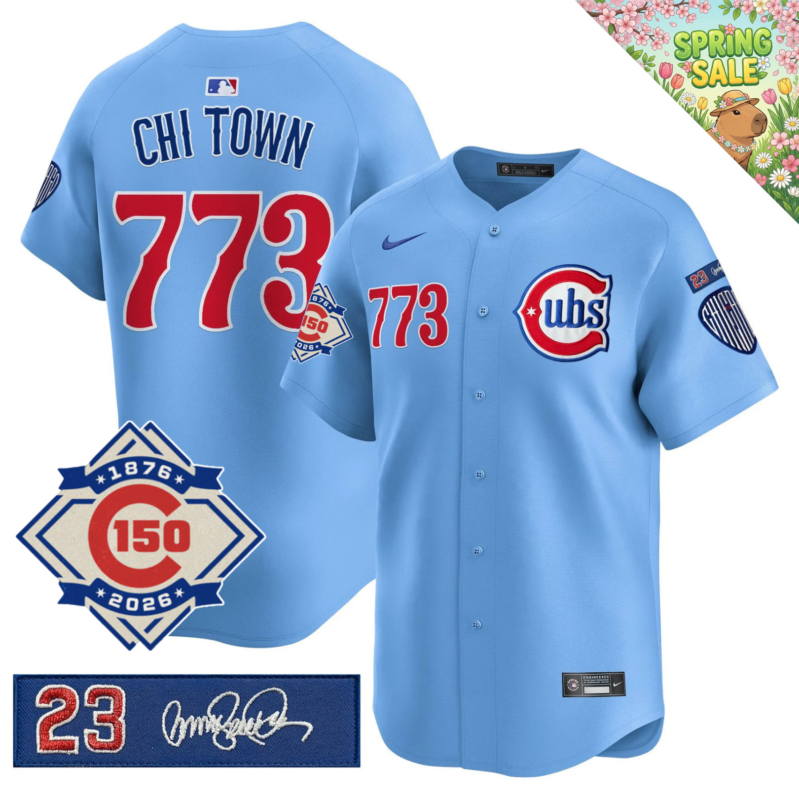 CHC 150th Anniversary & 'Ryne Sandberg Tribute' Limited Blue Jersey - Stitched