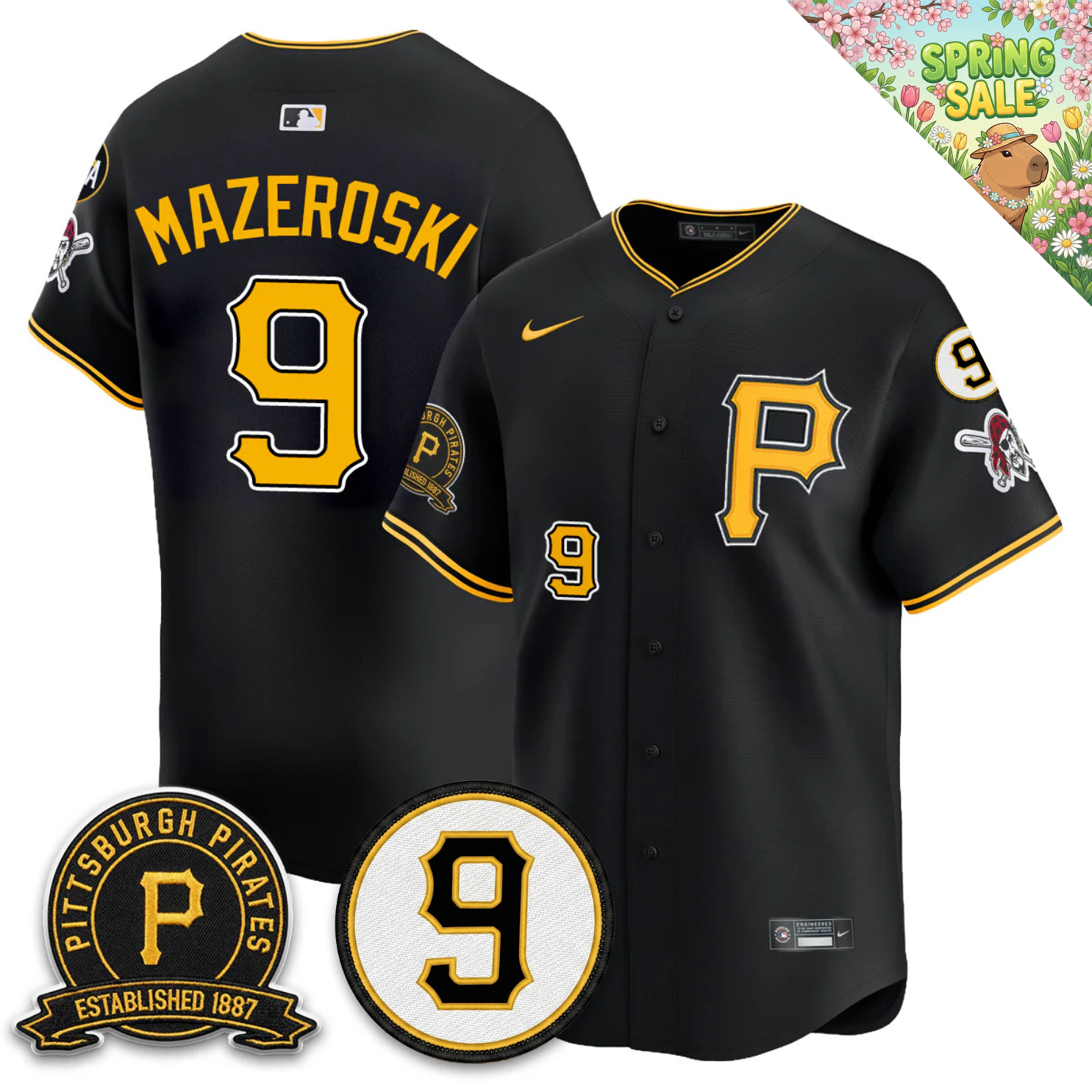 PIT Memories Vapor Limited Jersey - Bill Mazeroski & EST 1887 Patch - Stitched