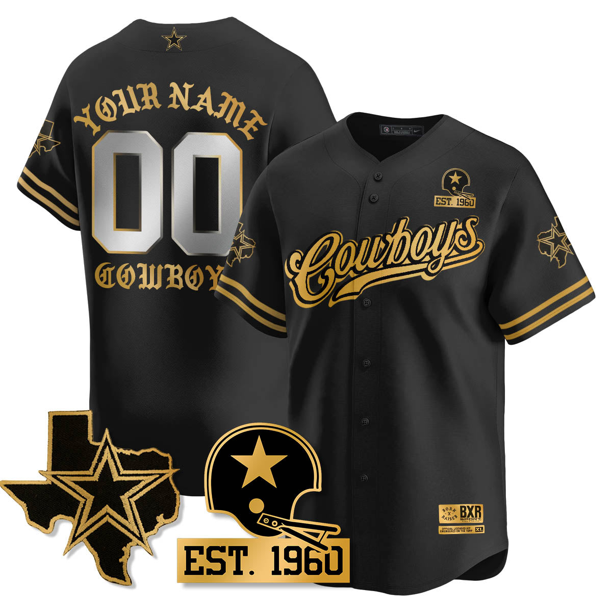 DAL Born x Raised Baseball Jersey - Stitched