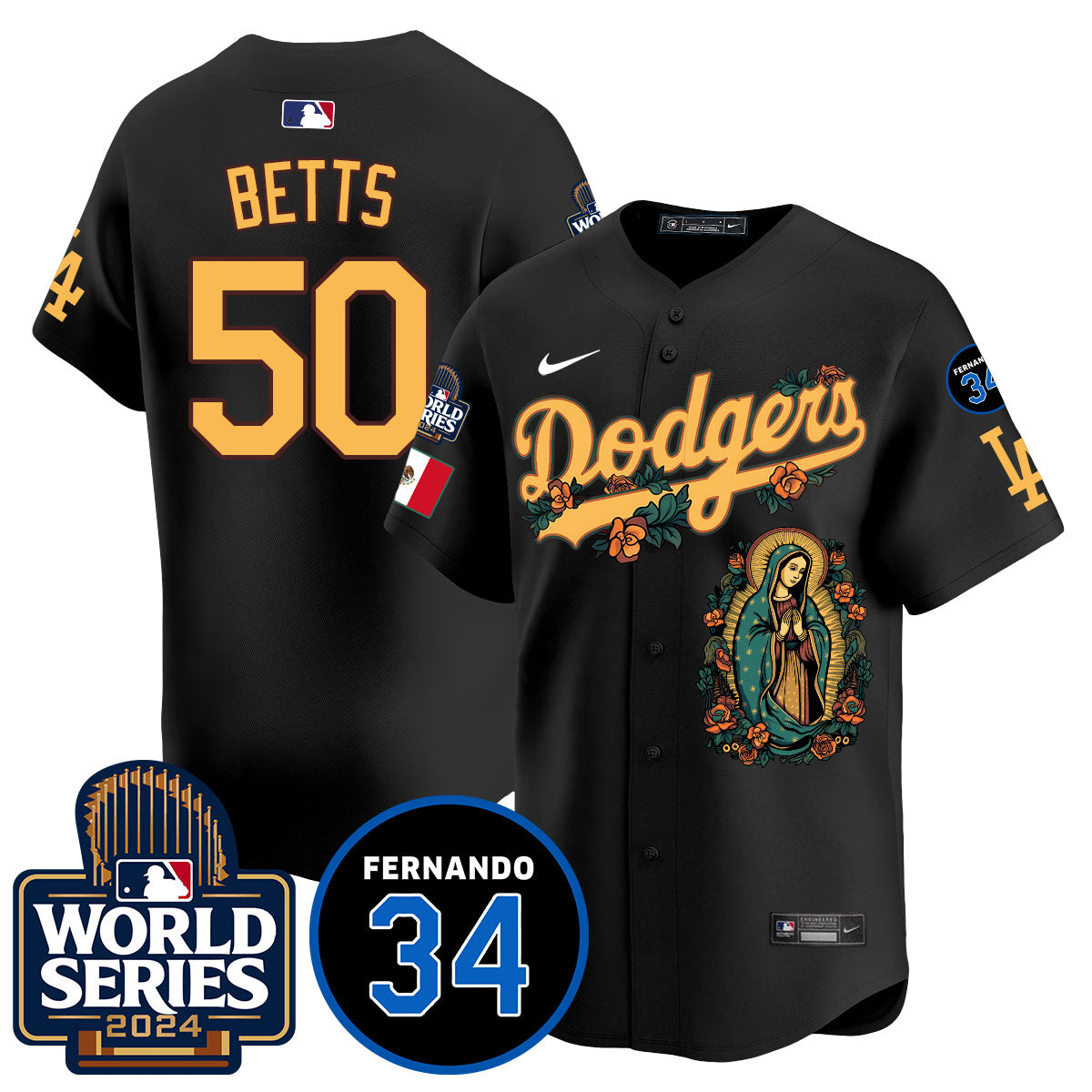 Dodgers Guadalupe - Fernando Valenzuela Memorial Jersey - Stitched