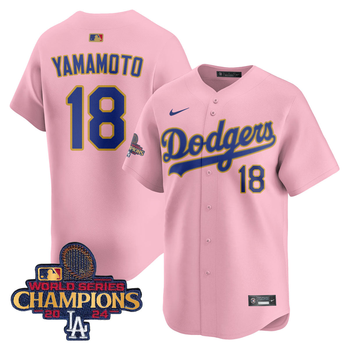 Dodgers 2025 Gold Vapor Premier Limited Jersey - Stitched