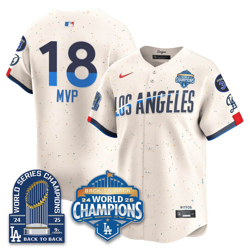 LAD 2025 World Series Champions  Gold Jersey - 9x Champs - Stitched