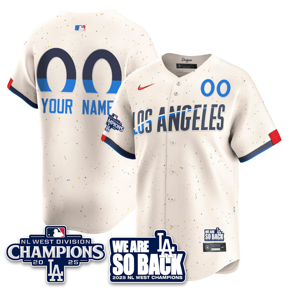 LAD 2025 NL West Division Champions Jersey - Stitched