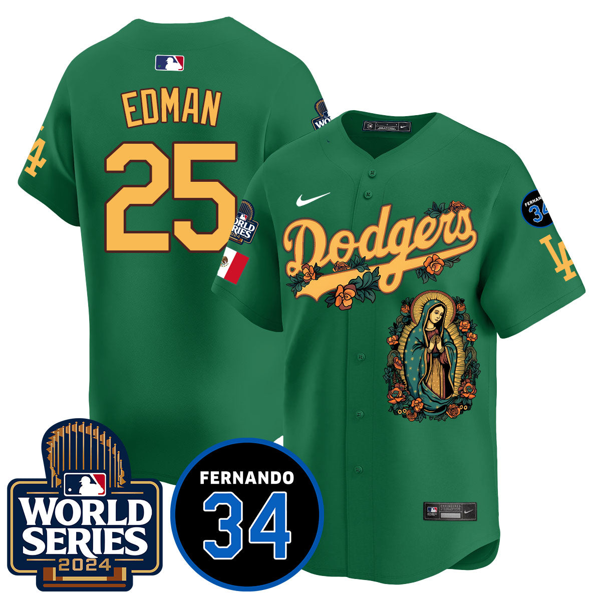 Dodgers Guadalupe - Fernando Valenzuela Memorial Jersey - Stitched