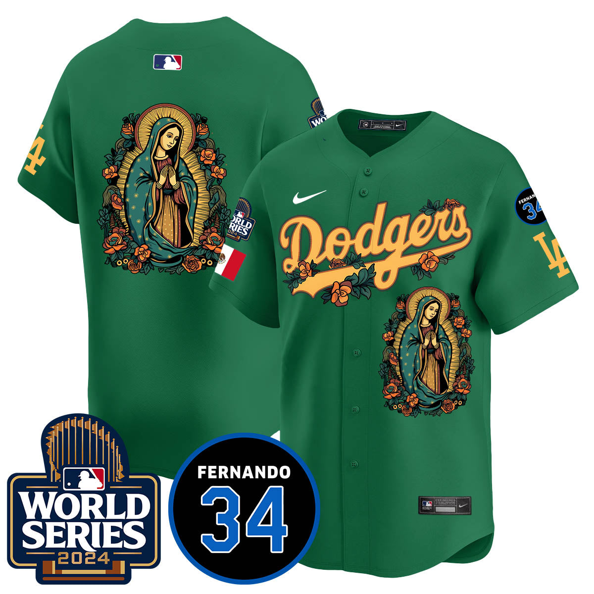 Dodgers Guadalupe - Fernando Valenzuela Memorial Jersey - Stitched