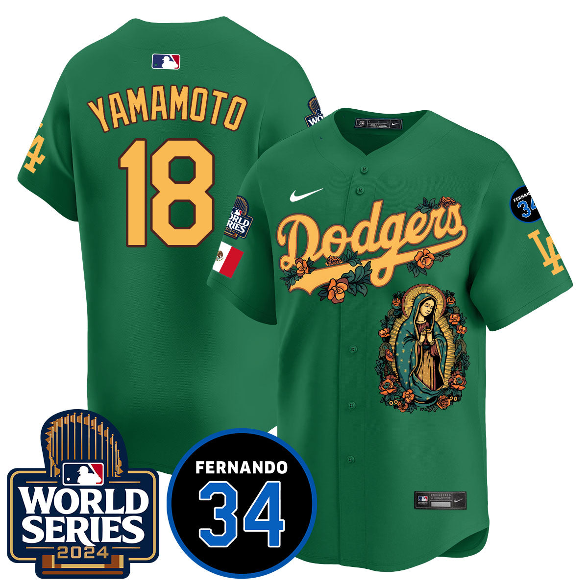 Dodgers Guadalupe - Fernando Valenzuela Memorial Jersey - Stitched
