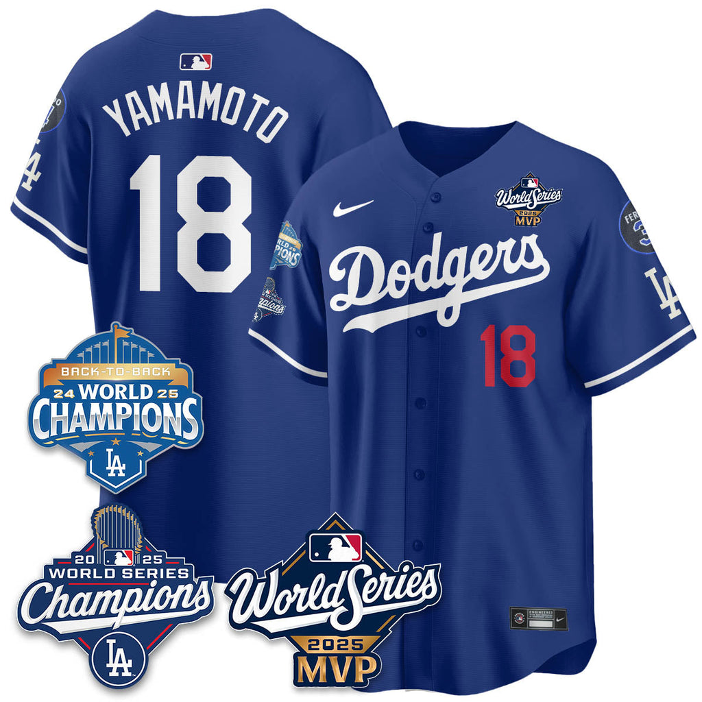 Yoshinobu Yamamoto LAD 2025 World Series MVP Jersey - Stitched