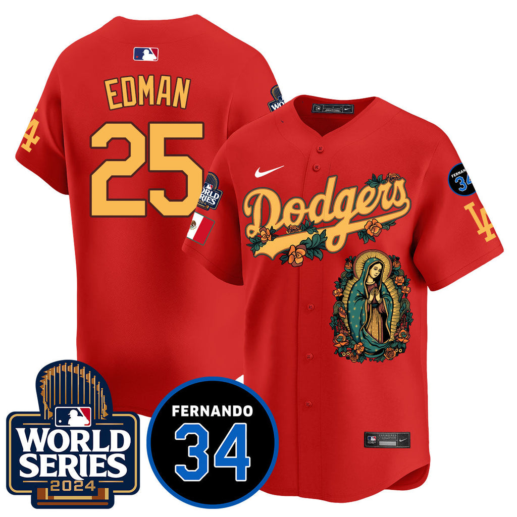 Dodgers Guadalupe - Fernando Valenzuela Memorial Jersey - Stitched