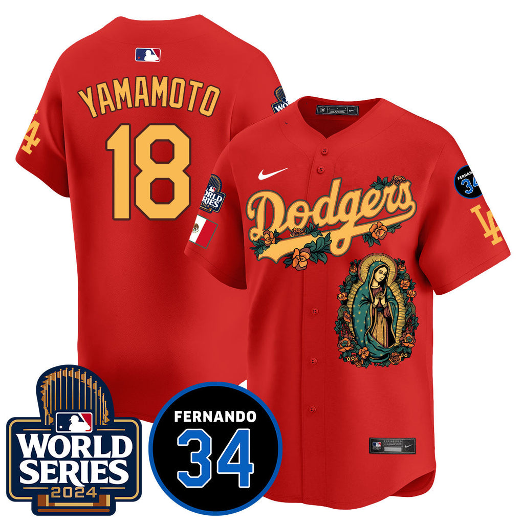 Dodgers Guadalupe - Fernando Valenzuela Memorial Jersey - Stitched