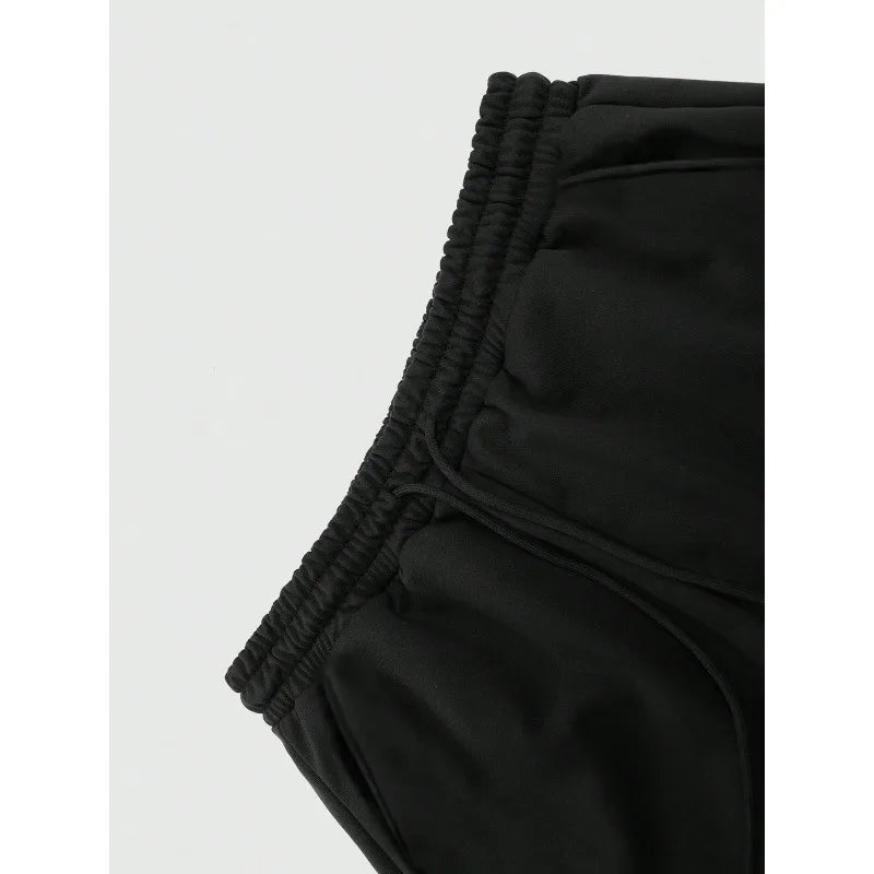 Gothic print straight-leg sweatpants loose fit unisex casual streetwear fashionable sportswear trousers men clothing sweatpants