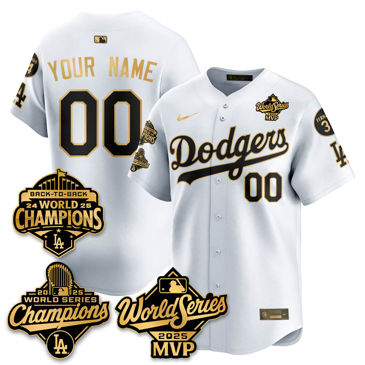 Yoshinobu Yamamoto LAD 2025 World Series MVP Jersey - Stitched