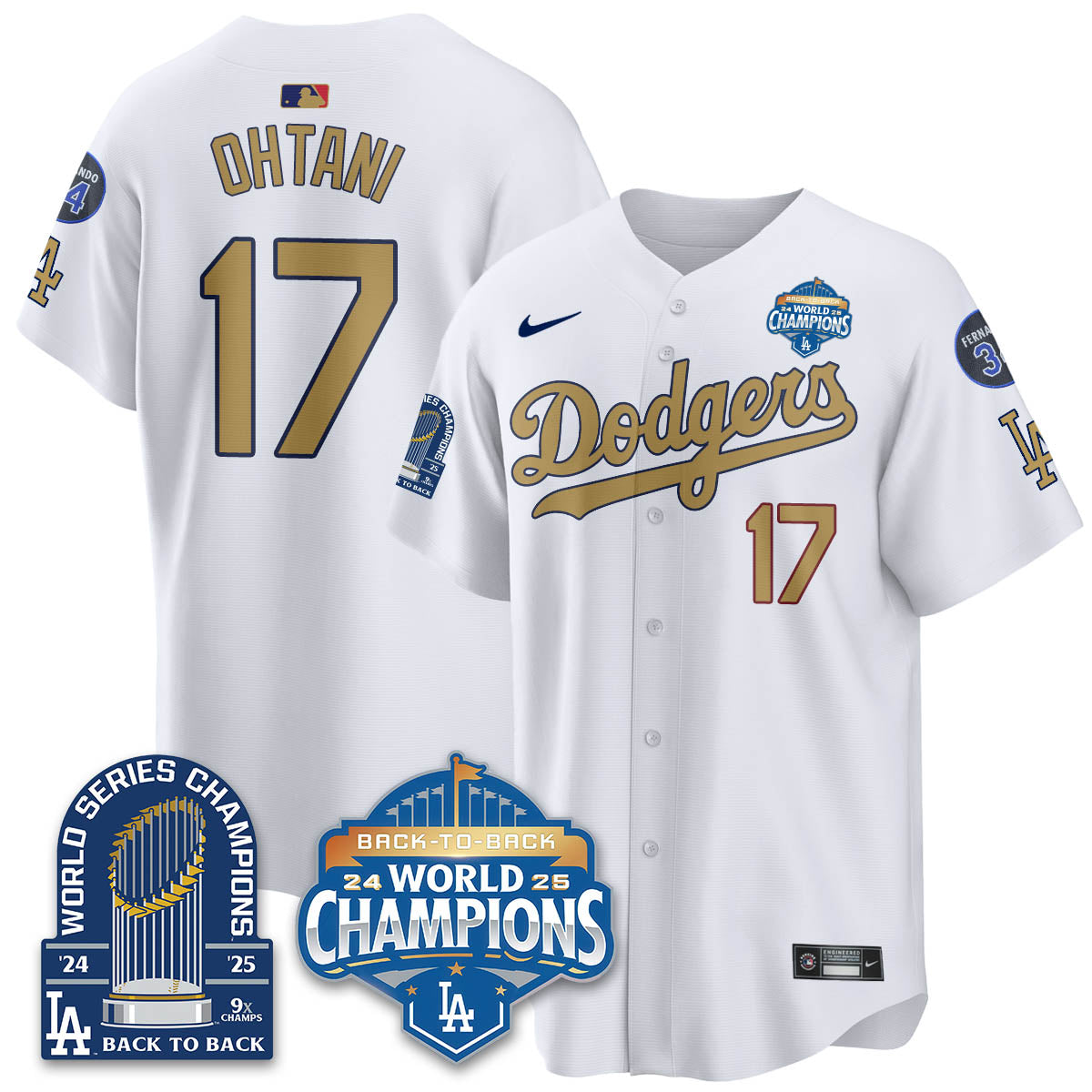 LAD 2025 World Series Champions Jersey - 9x Champs - Stitched