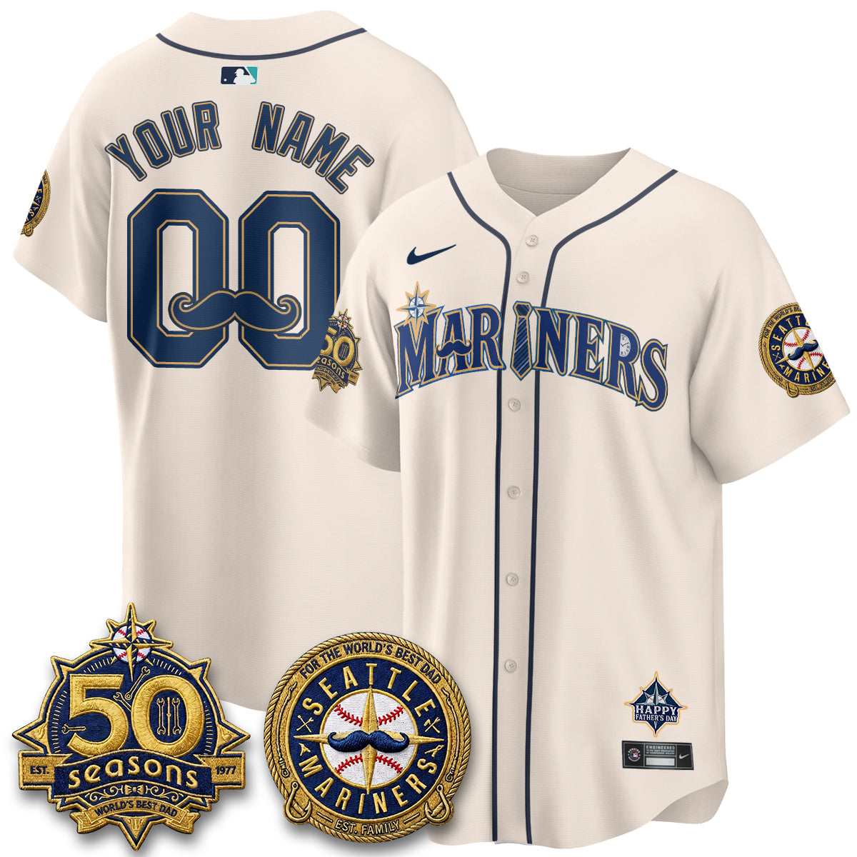 SEA Happy Father's Day Vapor Custom Jersey - Stitched