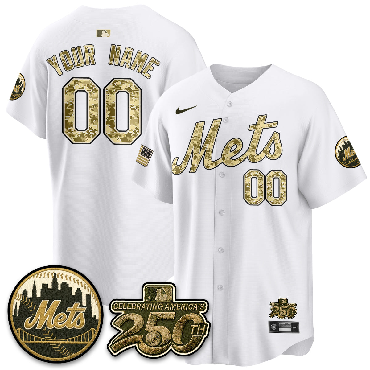 NYM Armed Forces Day Vapor Premier Limited Custom Jersey - Stitched V2