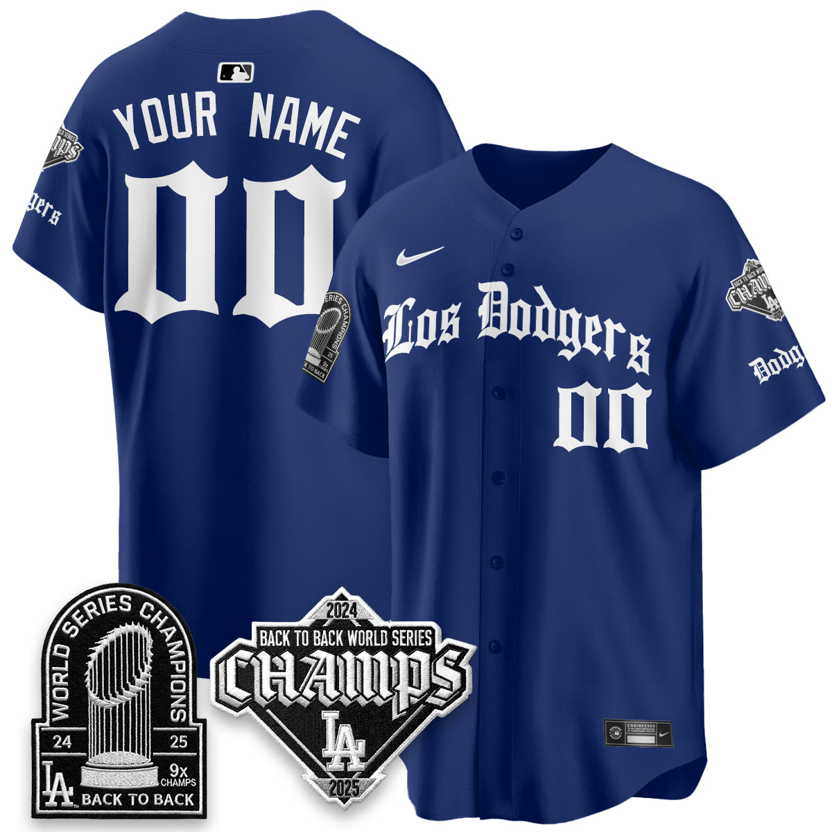 LAD World Series Champions B2B Patch Vapor Premier Limited Gothic Edition Custom  Jersey - Stitched