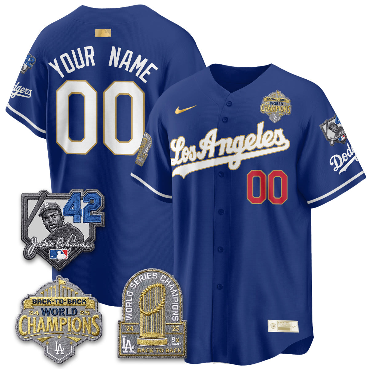 LAD 2026 New Era Gold Collection Vapor Custom Limited Jersey - B2B Champs - All Stitched