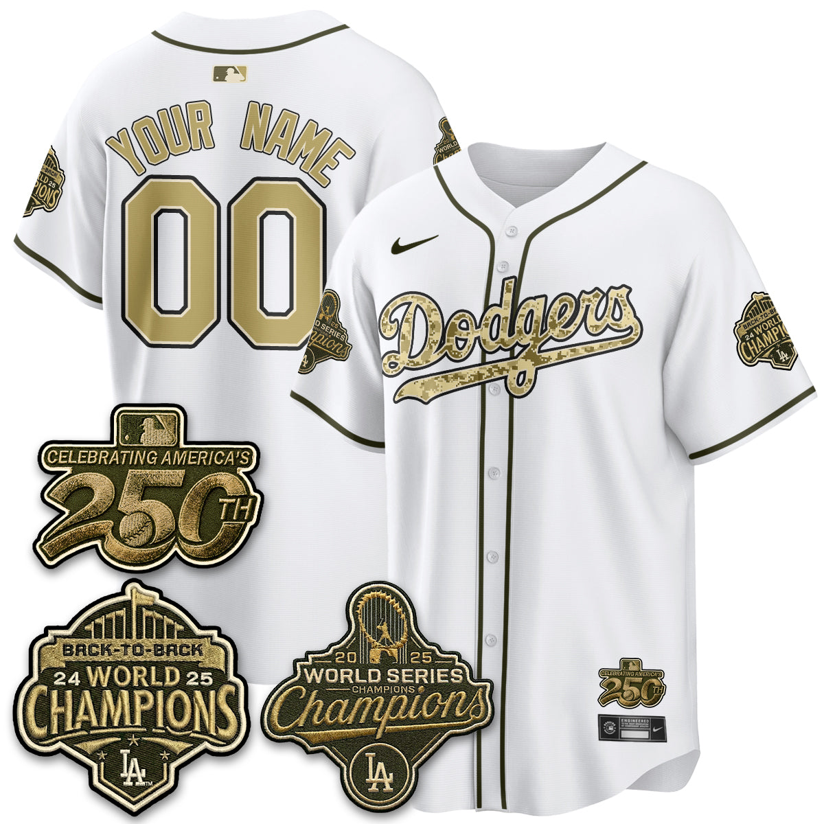 LAD Military Appreciation Game Day Custom Jersey -Stitched