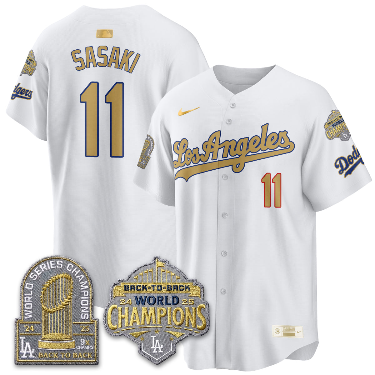 LAD Gold Collection Limited Gold Jersey - 9x & B2B Champs - Stitched