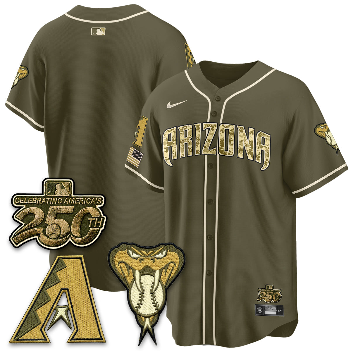 ARI Salute to Service 2026 Vapor Premier Limited Jersey - All Stitched