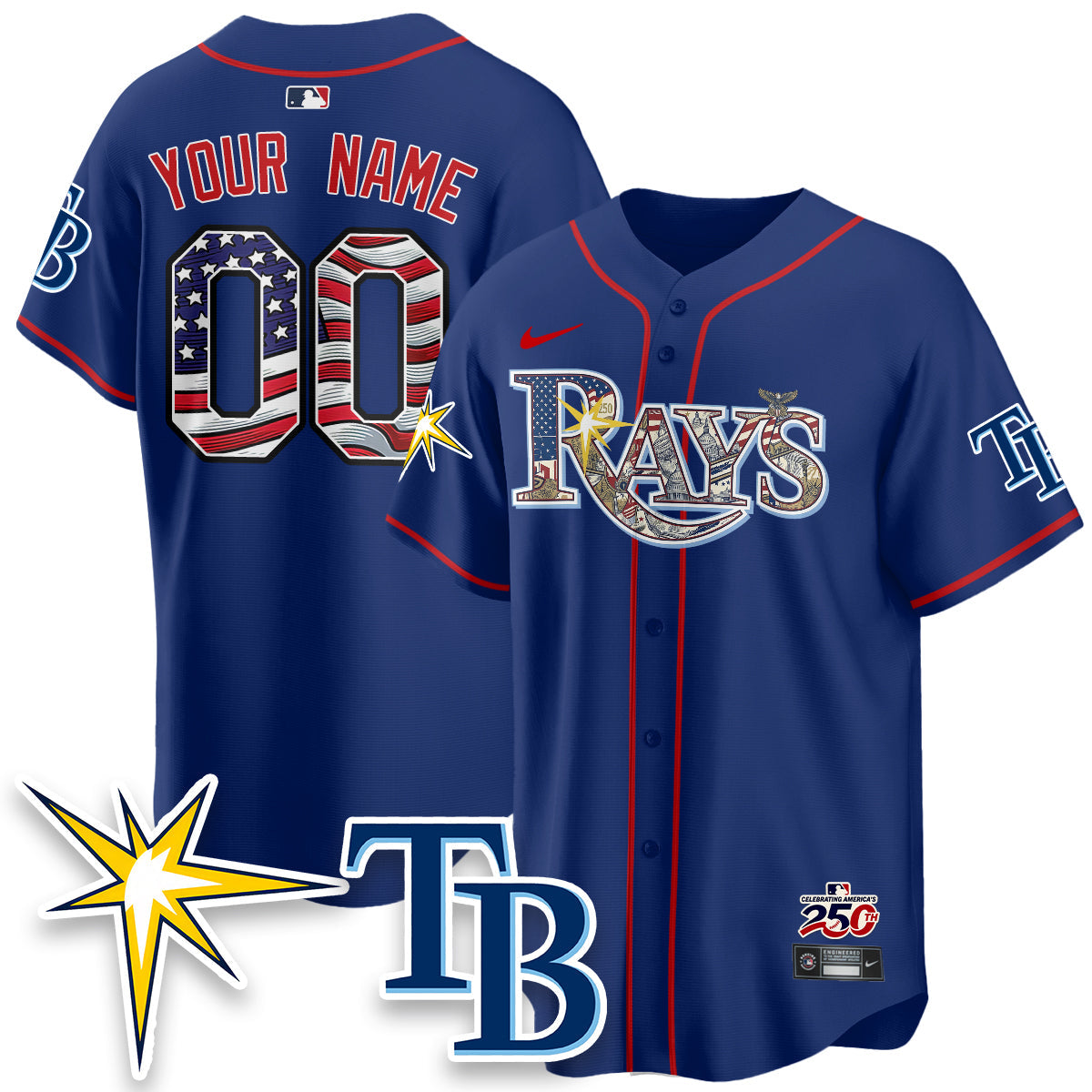 TB 2026 Independence Day USA Vapor Limited Custom Jersey - Stitched